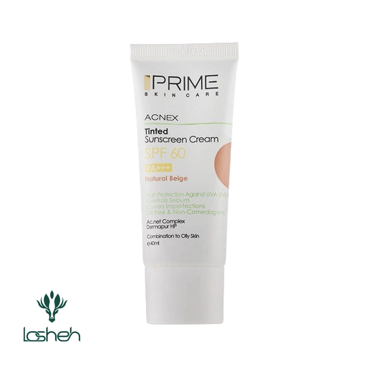 کرم ضد آفتاب رنگی SPF60 مناسب پوست چرب پرایم