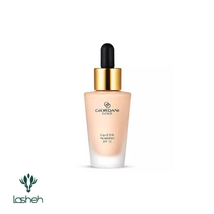 کرم پودر مایع spf12 سیلک جوردانی گلد|پالت-رنگی|کرم پودر ابریشمی SPF12 اوریفلیم سری جیوردانی گلد مدل Liquid Silk حجم 30 میل کرم پودر مایع spf12 سیلک جوردانی گلد
