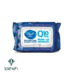 دستمال مرطوب پاک‌کننده آرایش دافی مدل Q10 (طرح میوه بلوبری) بسته ۵۰ عددی