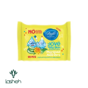 دستمال مرطوب پاک‌کننده و نرم‌کننده بسته‌ای دافی ۲۰ عددی