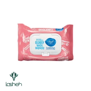 دستمال مرطوب کودک کالاندولا ۵۰ برگ صورتی دافی