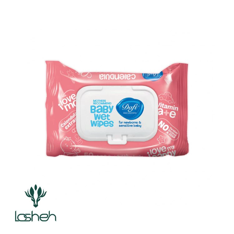 دستمال مرطوب کودک کالاندولا ۵۰ برگ صورتی دافی دستمال مرطوب کودک کالاندولا ۵۰ برگ صورتی دافی