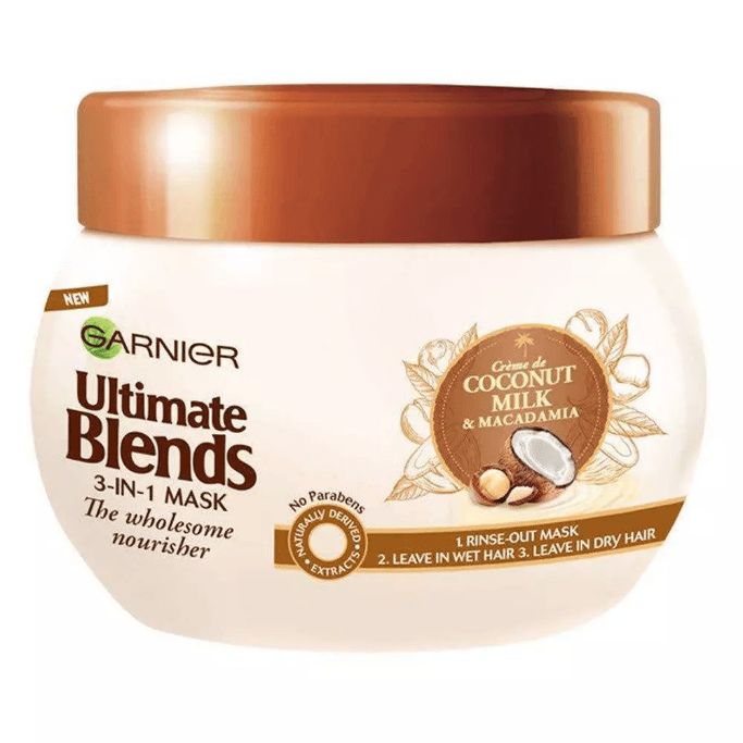 ماسک مو گارنیه سری Ultimate Blends حاوی شیرنارگیل و روغن ماکادامیا حجم 300 میل ماسک مو گارنیه سری Ultimate Blends حاوی شیرنارگیل و روغن ماکادامیا حجم 300 میل - تصویر 1