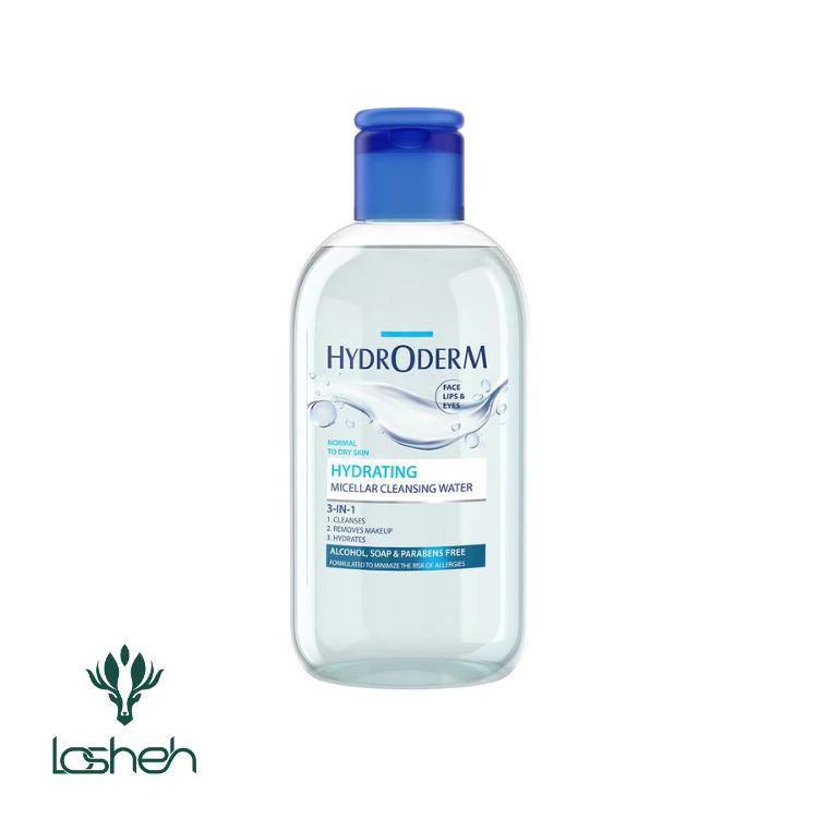 میسلار واتر 3 در 1 هیدرودرم مدل Hydrating مناسب پوست خشک و کم آب|میسلار واتر سه کاره هیدرودرم مدل Hydrating مناسب پوست معمولی تا خشک حجم 250 میل میسلار واتر 3 در 1 هیدرودرم مدل Hydrating مناسب پوست خشک و کم آب