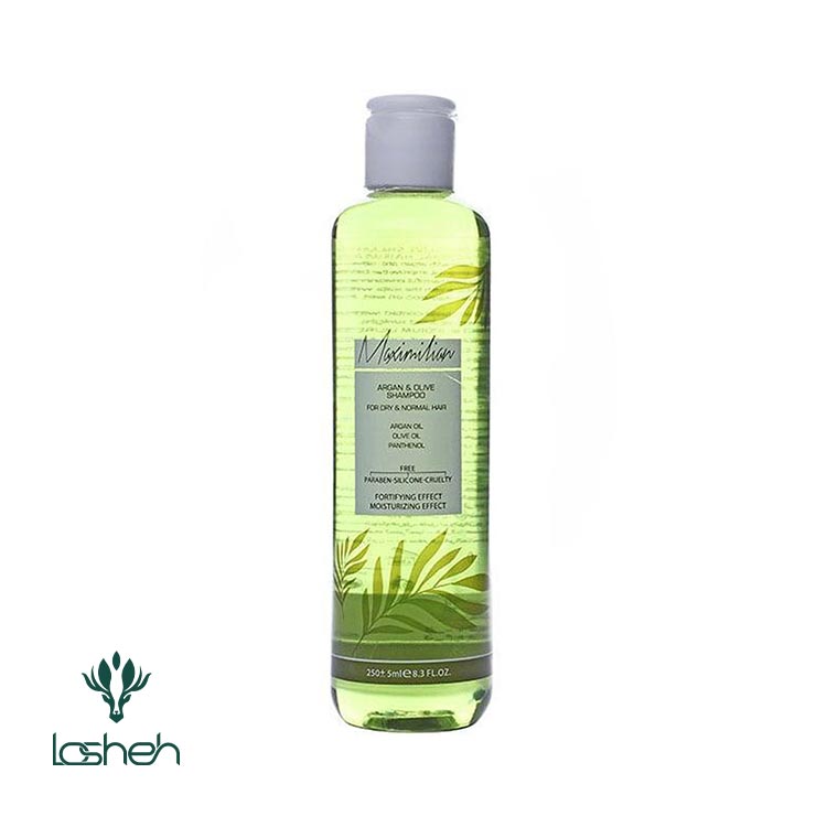 شامپو حاوی روغن آرگان و زیتون مناسب موهای خشک و معمولی ماکسیمیلیان