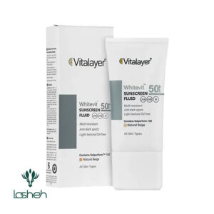 فلوئید ضد آفتاب مناسب پوست‌های دارای لک وایت‌ویت SPF 50 ویتالیر بژ طبیعی