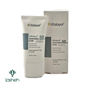 فلوئید ضد آفتاب مناسب پوست‌های دارای لک وایت‌ویت SPF 50 ویتالیر بی رنگ