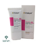 فلوئید ضد آفتاب پوست حساس سنسی‌ویت SPF 50 ویتالیر بژ طبیعی