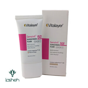 فلوئید ضد آفتاب پوست حساس سنسی‌ویت SPF 50 ویتالیر بژ طبیعی
