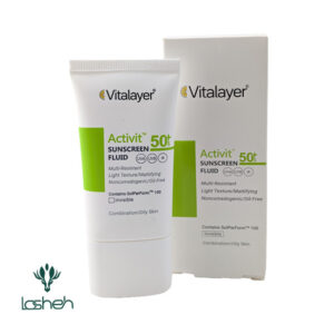 فلوئید ضد آفتاب پوست چرب اکتی‌ویت SPF 50 ویتالیر بی رنگ